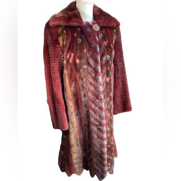 Multi Color Multi Patterned Mink Coat (fc) - Picture 4 of 17